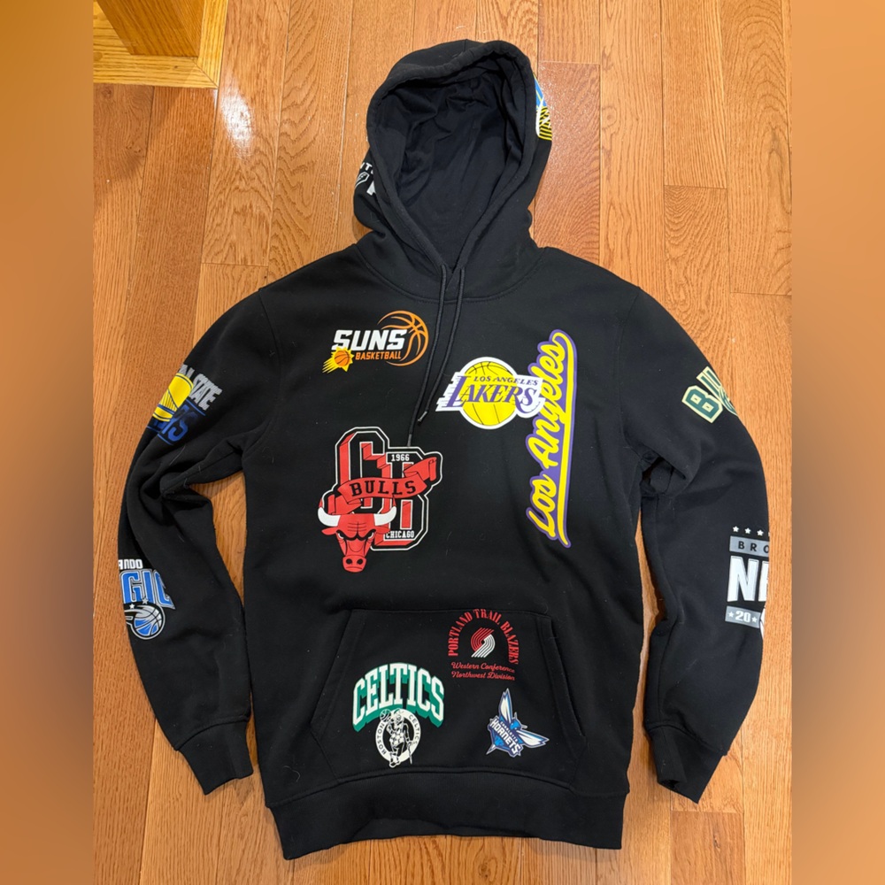 Aeropostale Black Hoodie with Multicolor Patches